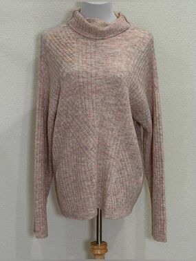 World Market Marled Ribbed Knit Cowl Neck Sweater Top Women’s One Size Wool Boho